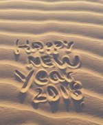 Happy new year in the sand.JPG